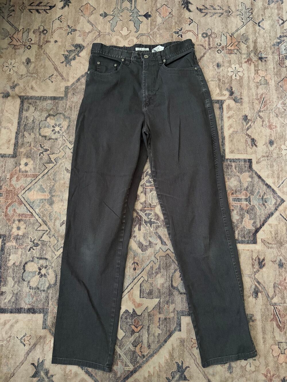 Vintage Bill Blass Jeans Womens 10 Black High Rise Straight Leg Stretch Denim